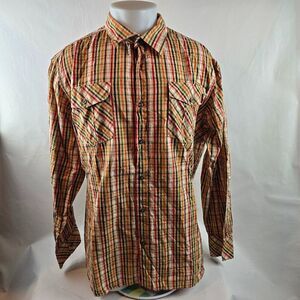 Rocawear Shirt Mens 3XL Plaid Button Up Logo Hip Hop Athletic Club Football